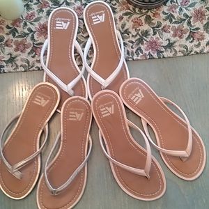 SOLD!! 3-pairs American Eagle leather-like Flip Flops size 5